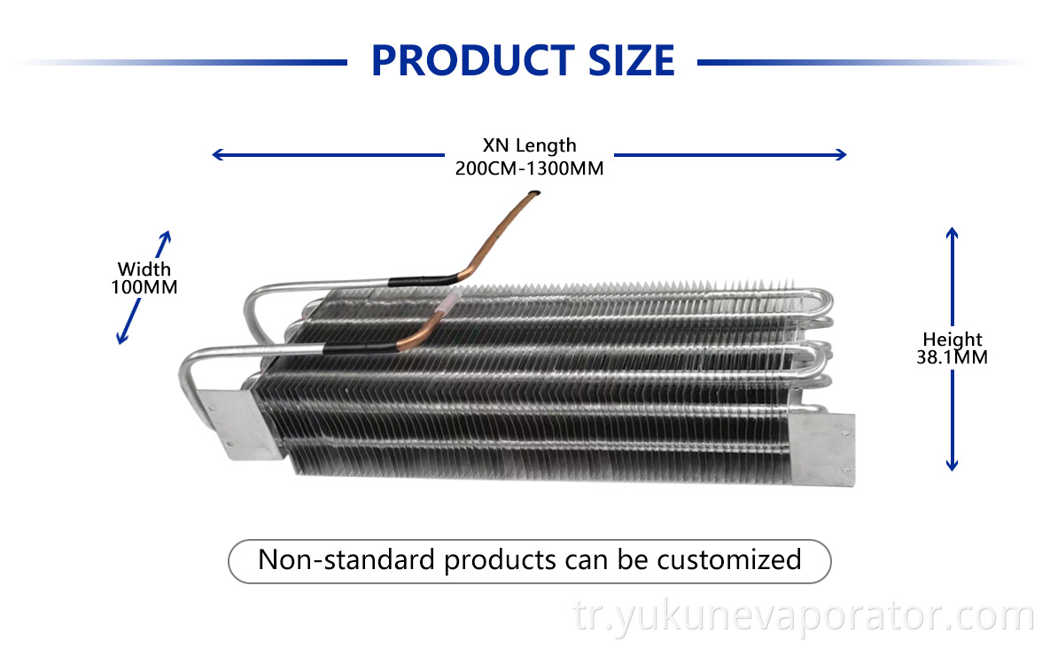 Alüminyum tüp yüzgeç buharlaştırıcısı Aluminum Tube Fin Evaporator